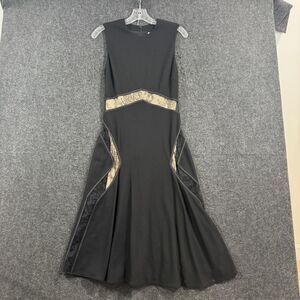 Jason Wu Dress Women's 10 Black Lace Cutout Mermaid Fit Flare Knee Length Party